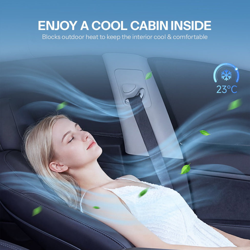 Sikunuo Full Car Sun Shade Set for Tesla Model YL 6-Seater