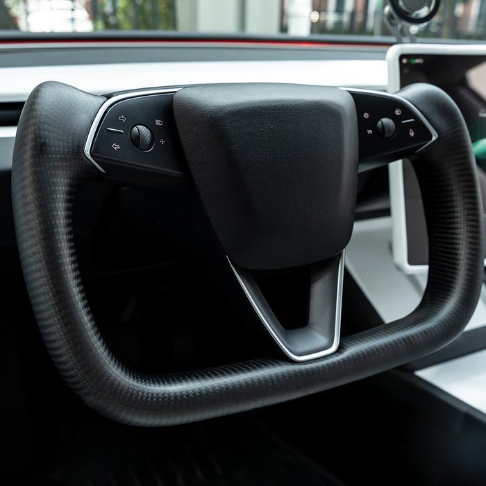 Sikunuo Full Carbon Fiber Yoke Steering Wheel for Model 3 Highland & Model Y Juniper