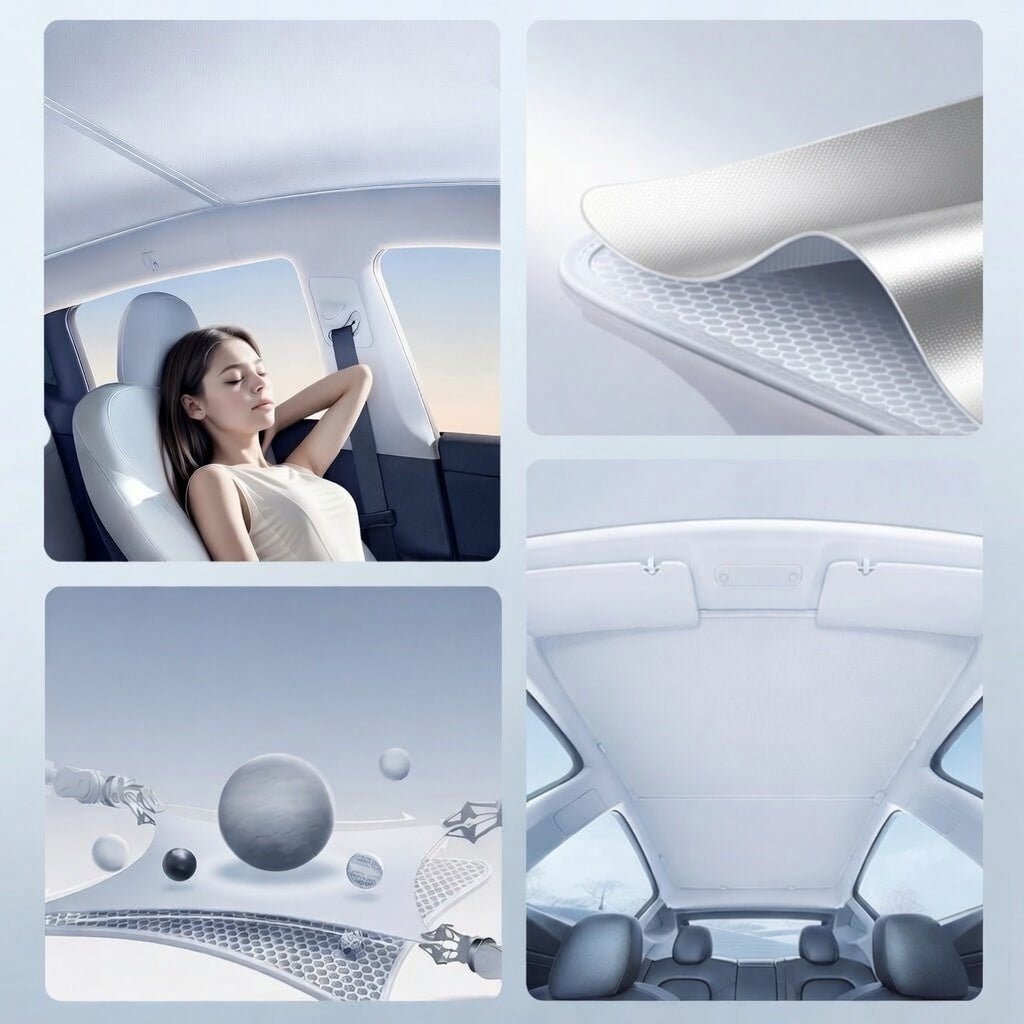 Sikunuo Glass Roof Sunshade for Tesla Model YL 6-Seater