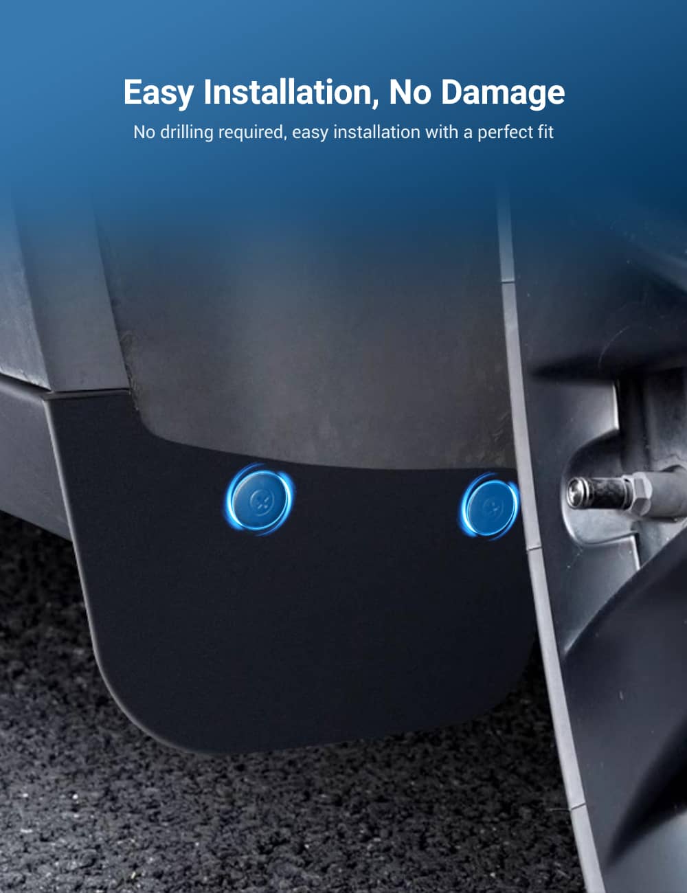 Sikunuo Hidden Mud Flaps Splash Guards for Model 3 Highland / Model Y Juniper
