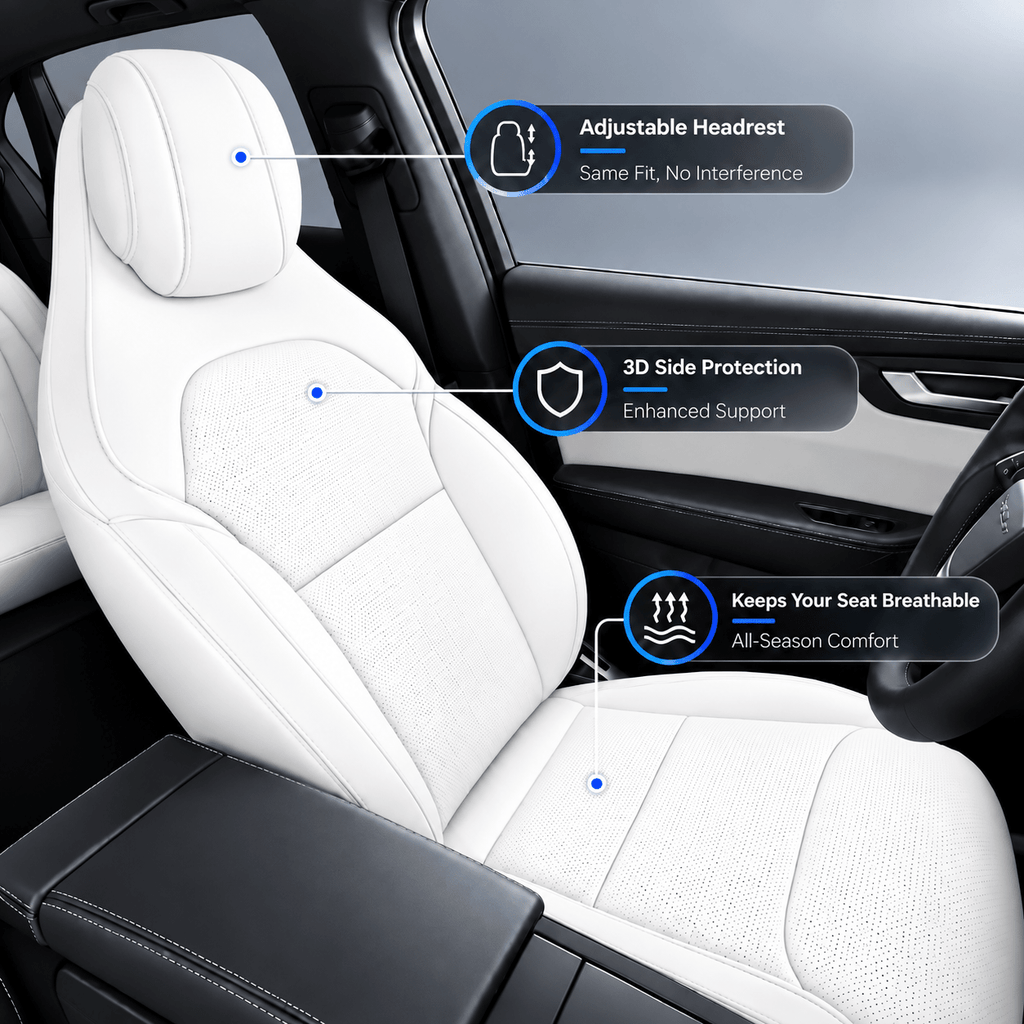 Sikunuo Leather Seat Covers for Tesla Model YL 6-Seater
