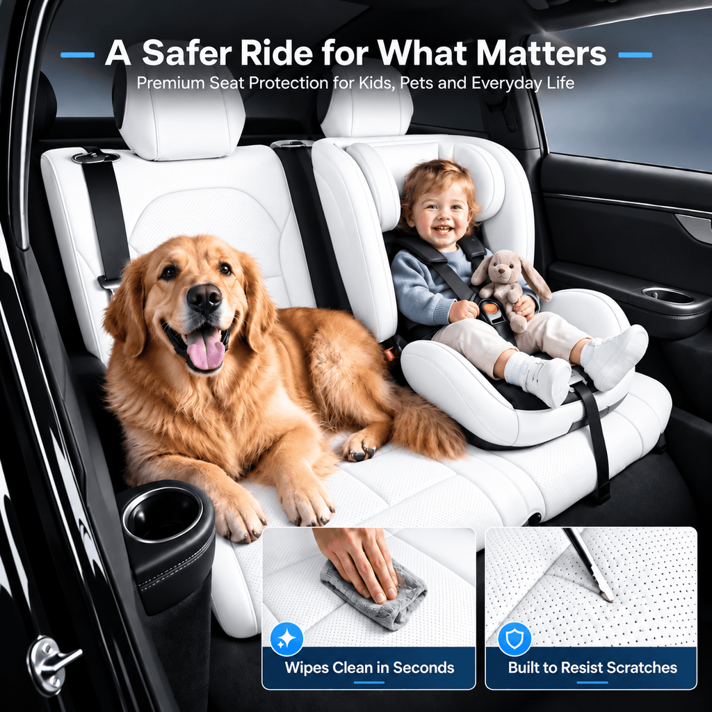 Sikunuo Leather Seat Covers for Tesla Model YL 6-Seater