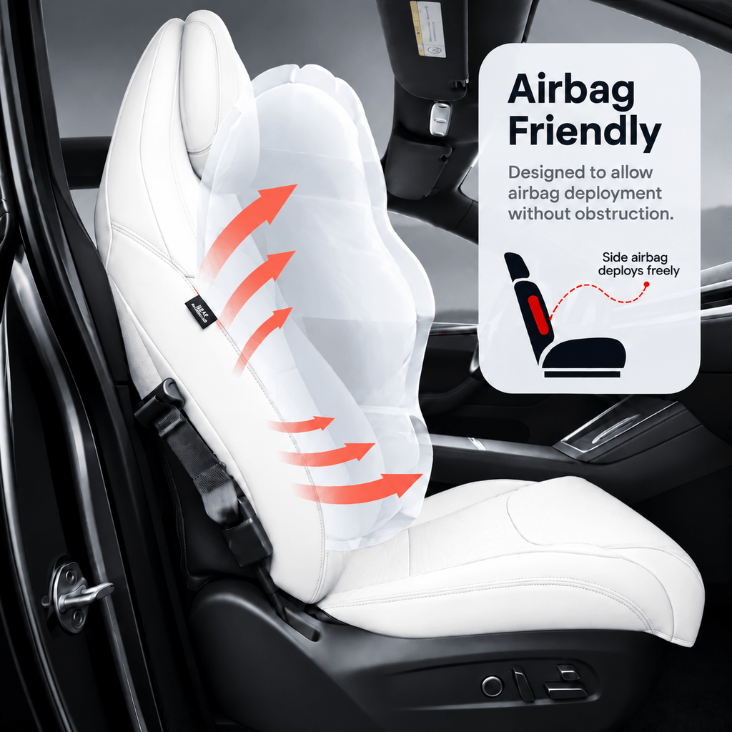 Sikunuo Leather Seat Covers for Tesla Model YL 6-Seater
