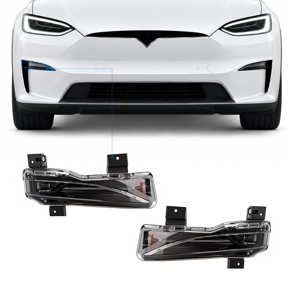 Sikunuo LED Fog Light Replacement for Model X (22-26)