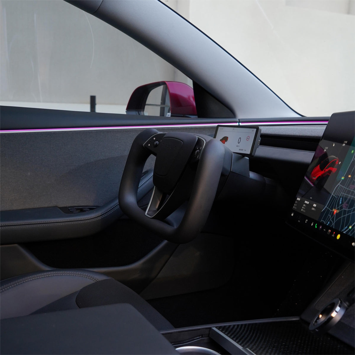 Sikunuo Model 3 Highland / Model Y Juniper Yoke Plaid Steering Wheel