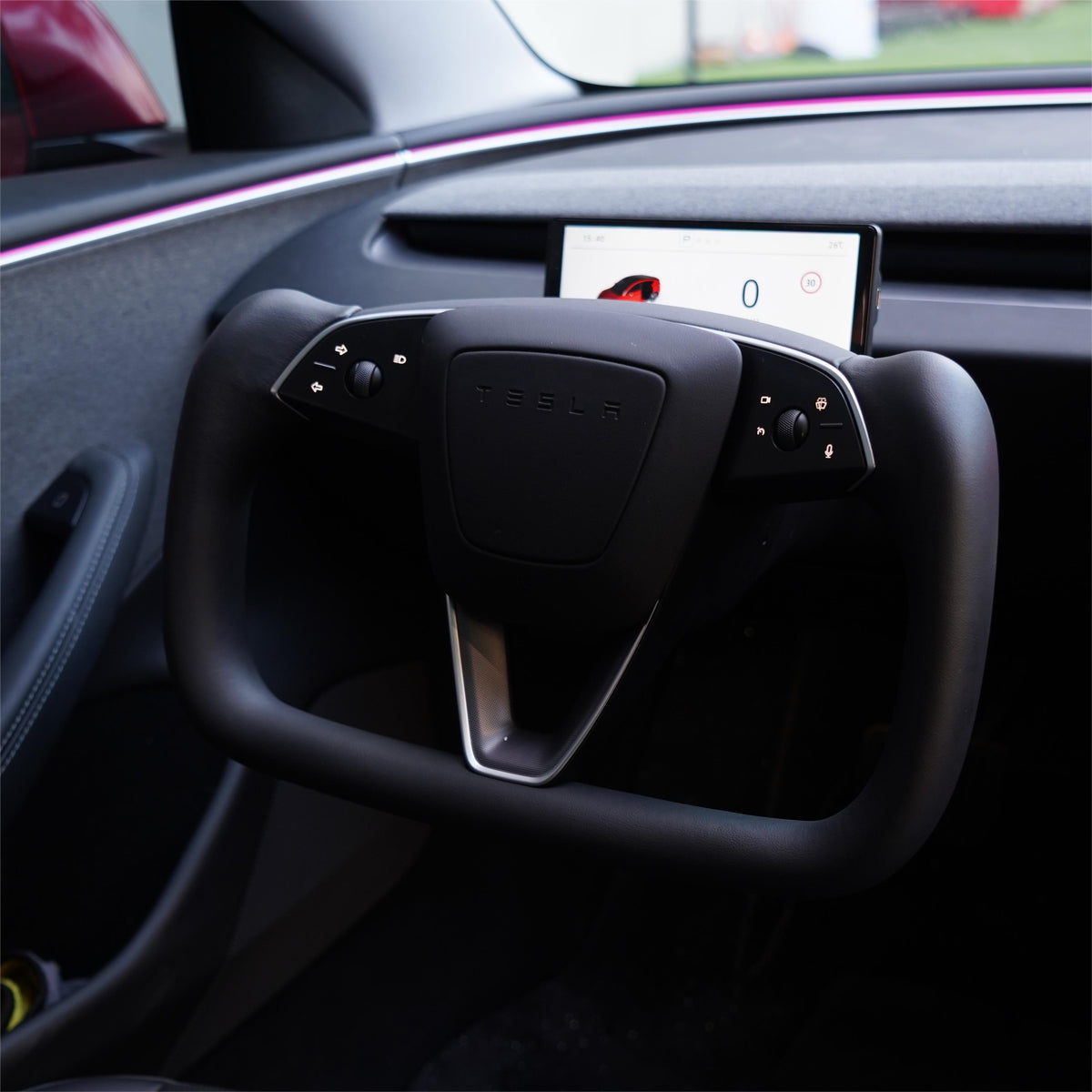 Sikunuo Model 3 Highland / Model Y Juniper Yoke Plaid Steering Wheel