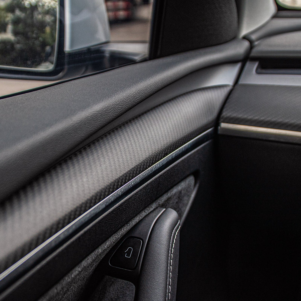 Sikunuo Model 3 / Y Door Panel Trim - Carbon Fiber Interior Mods【2pcs】
