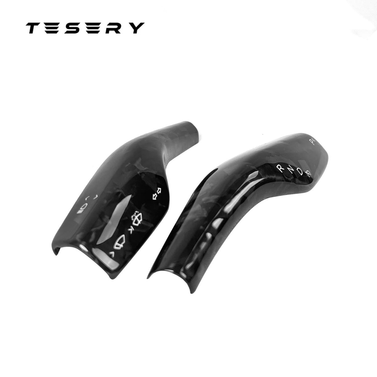 Sikunuo Model 3 / Y Turn Signal Stalk Cover - Dry Carbon Fiber Interior Mods