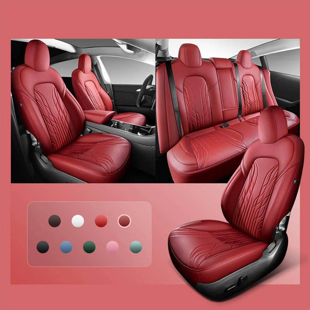 Sikunuo Nappa Leather Seat Covers for Model 3 Highland & Model Y Juniper