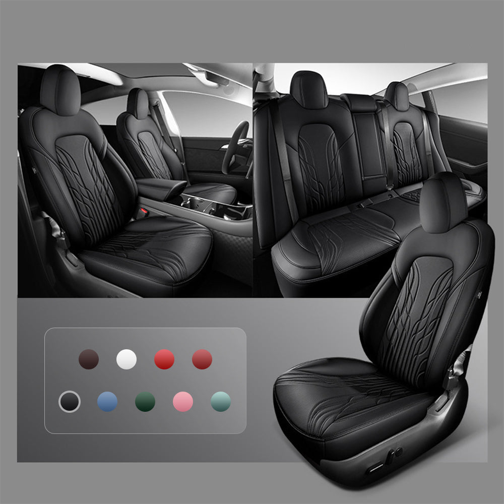 Sikunuo Nappa Leather Seat Covers for Model 3 Highland & Model Y Juniper