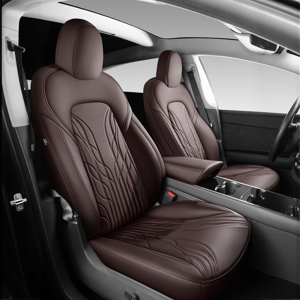 Sikunuo Nappa Leather Seat Covers for Model 3 Highland & Model Y Juniper