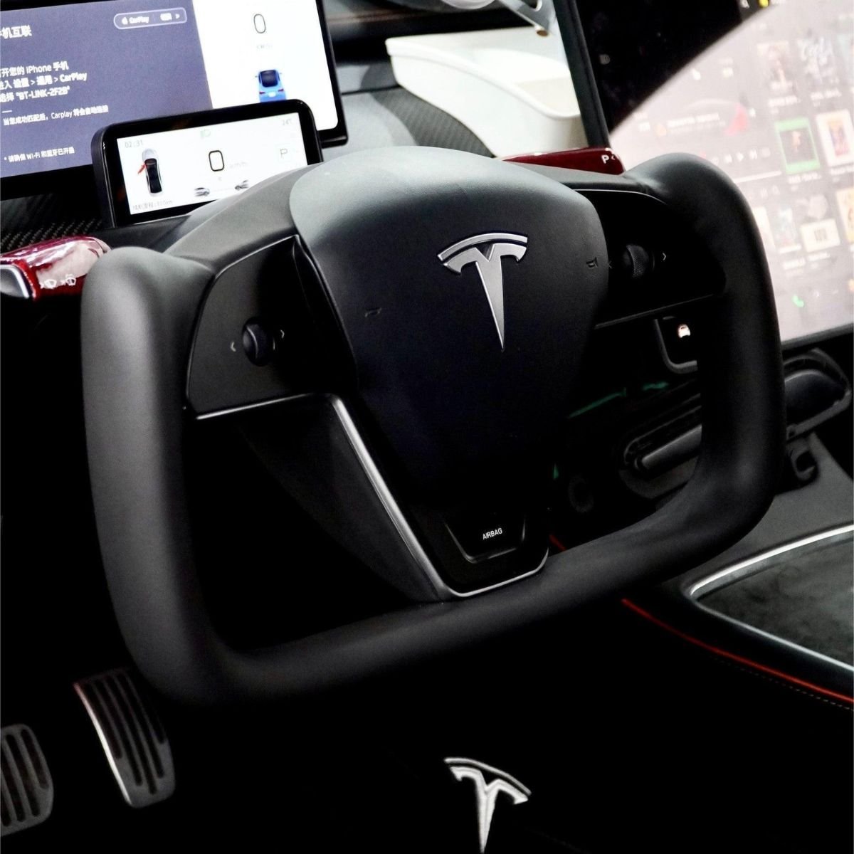 Sikunuo New Plaid Steering Wheel for Tesla Model 3 / Y