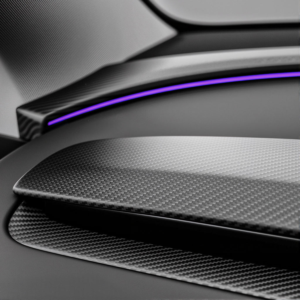 Sikunuo Real Dry Carbon Fiber Dashboard Cover Overlay for Model 3 Highland / Model Y Juniper