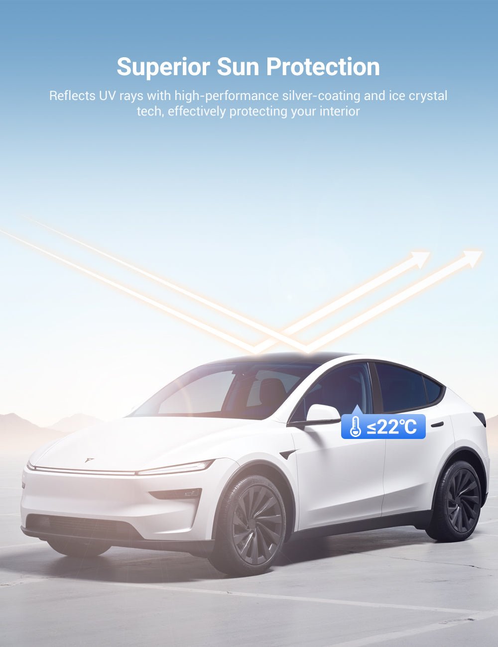 Sikunuo Retractable Sun Shade for Model Y Juniper