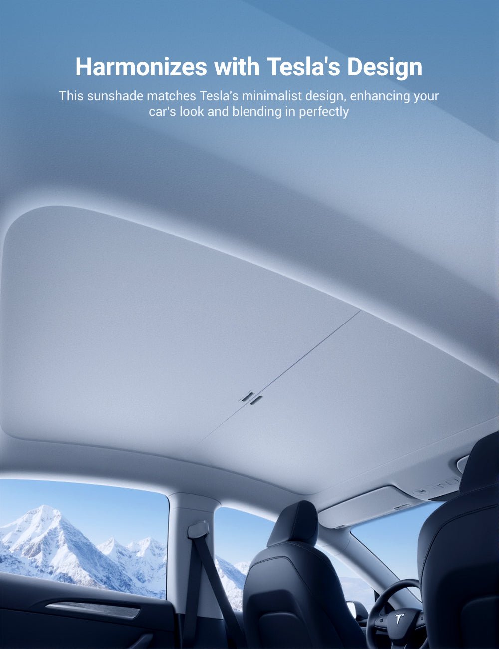Sikunuo Retractable Sun Shade for Model Y Juniper