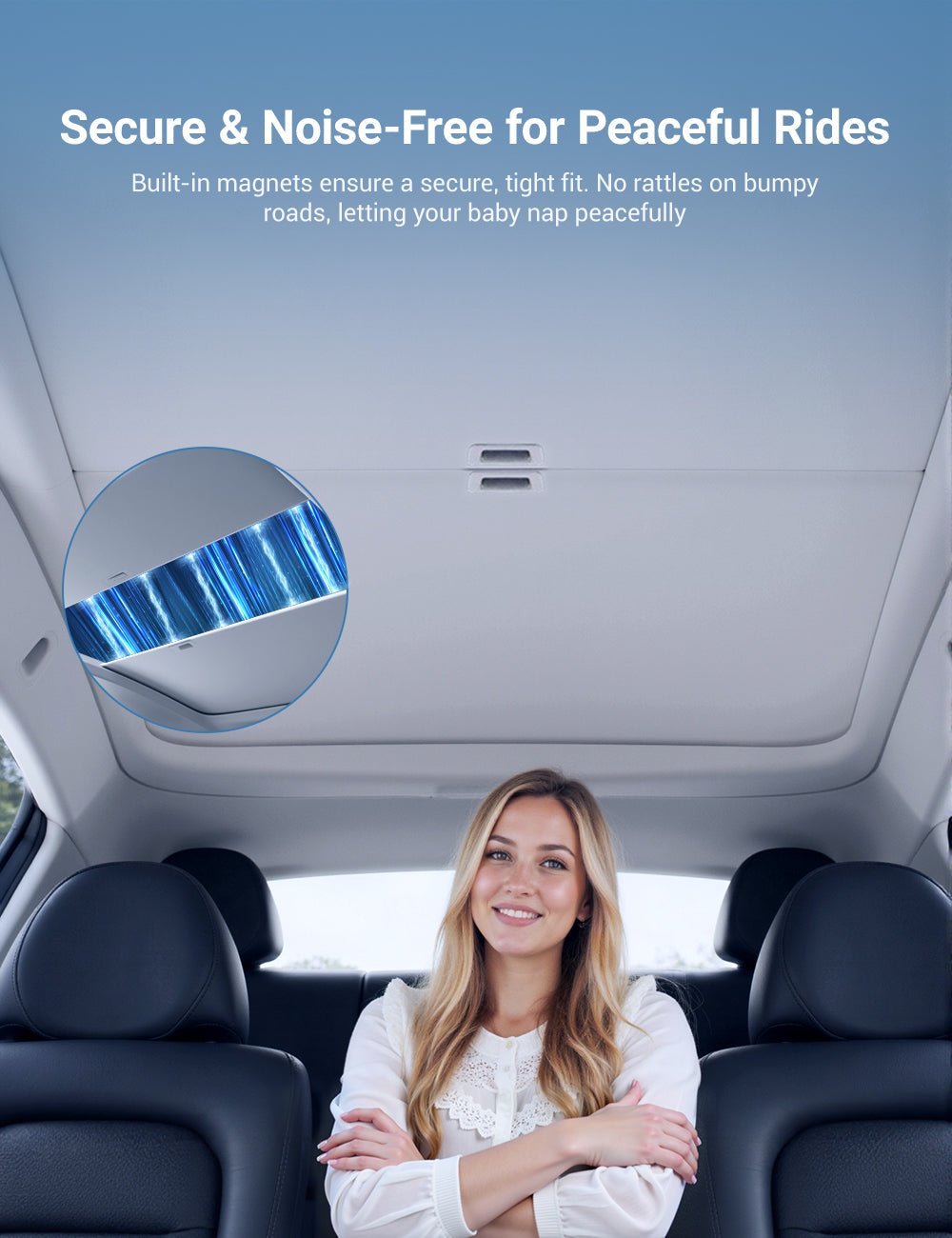 Sikunuo Retractable Sun Shade for Model Y Juniper
