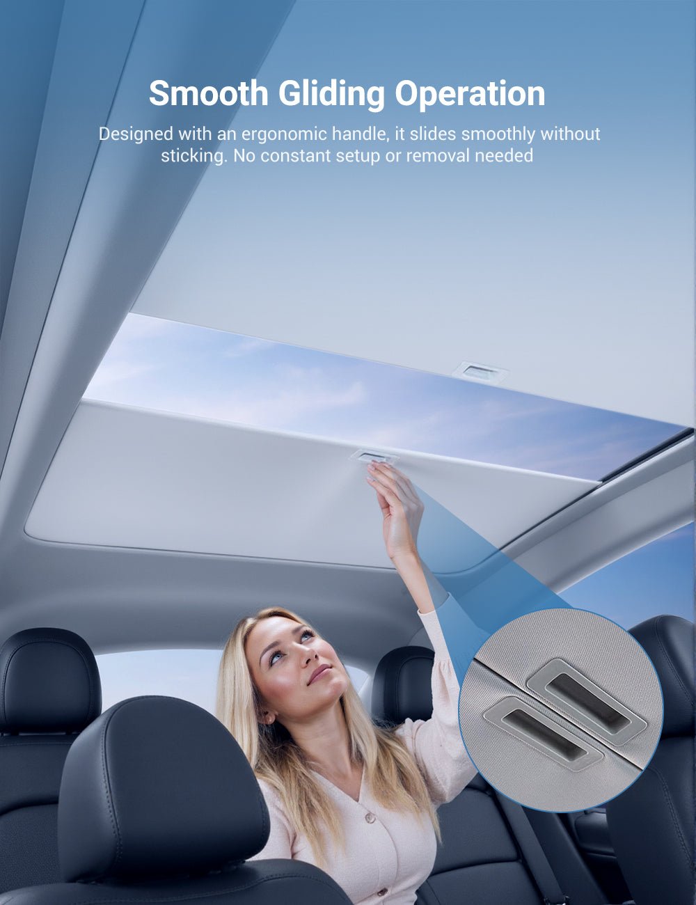 Sikunuo Retractable Sun Shade for Model Y Juniper