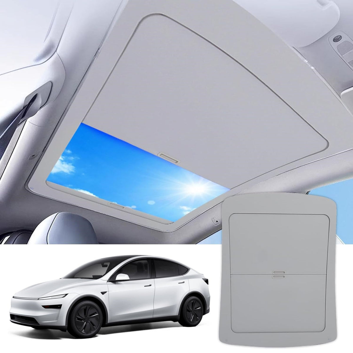 Sikunuo Retractable Sun Shade for Model Y Juniper