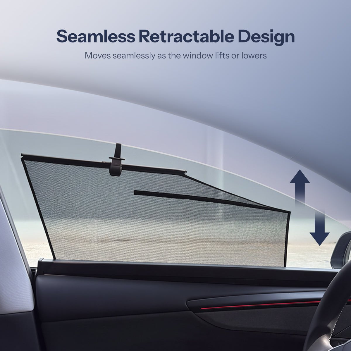 Sikunuo Retractable Window Sunshade for Model Y Juniper | Snap-on Install