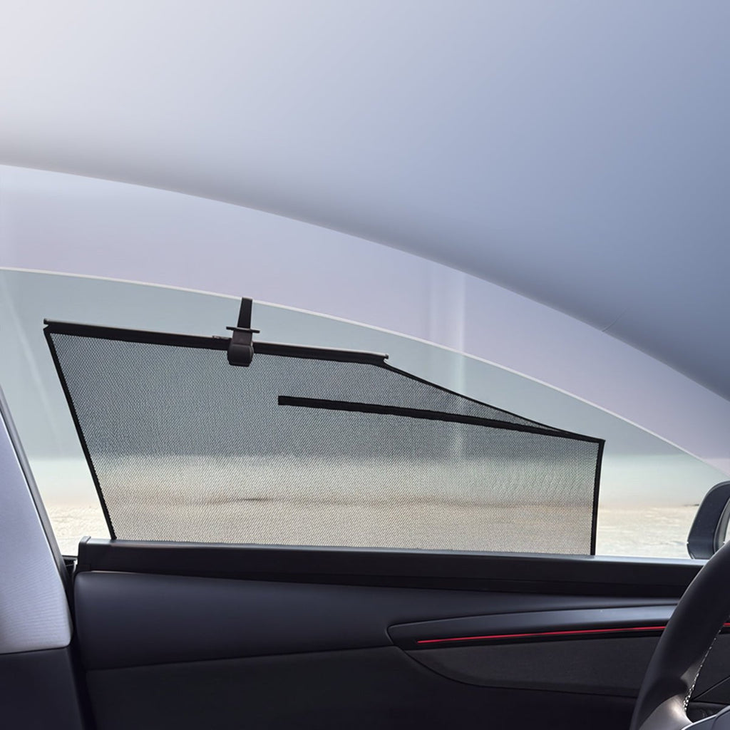 Sikunuo Retractable Window Sunshade for Model Y Juniper | Snap-on Install