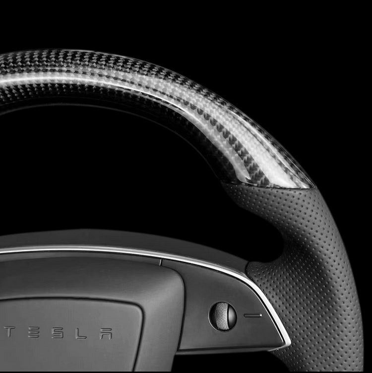 Sikunuo Sport Carbon Fiber Steering Wheel Replacement for Model 3 Highland & Model Y Juniper