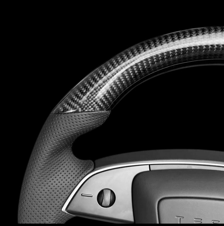Sikunuo Sport Carbon Fiber Steering Wheel Replacement for Model 3 Highland & Model Y Juniper