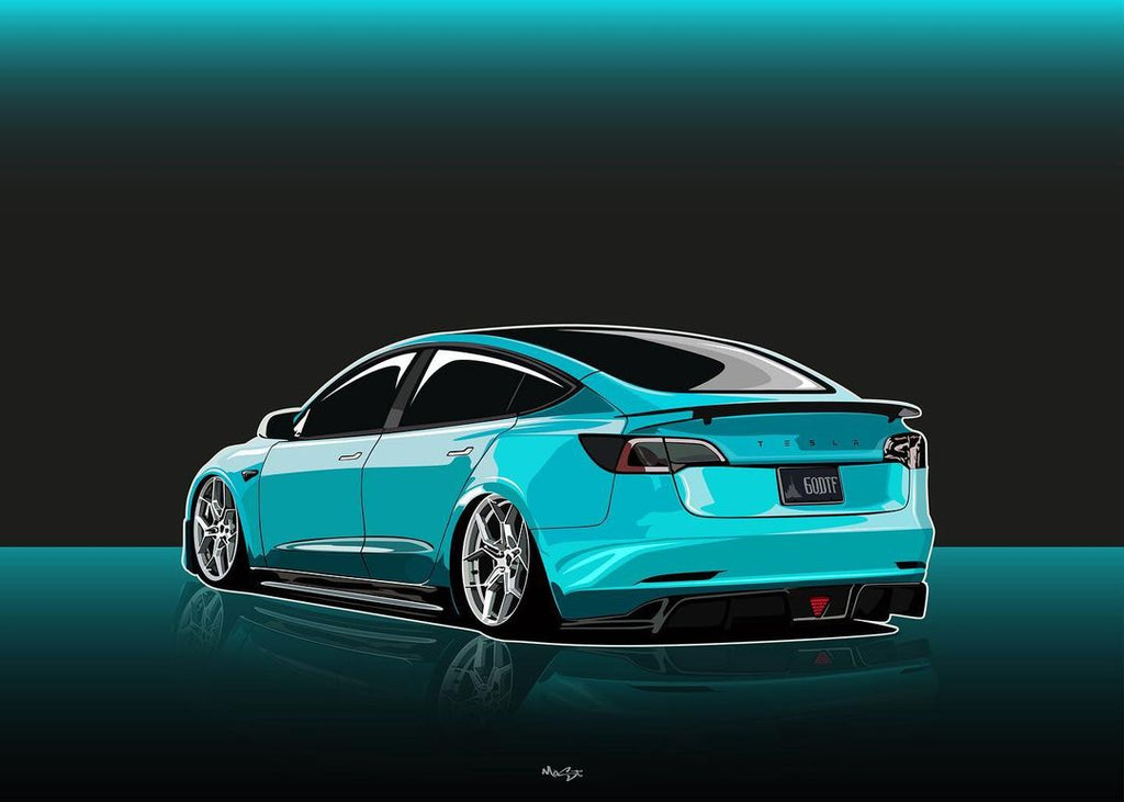 Sikunuo Tesla Model 3 Carbon Fiber Rear Spoiler Ver.3