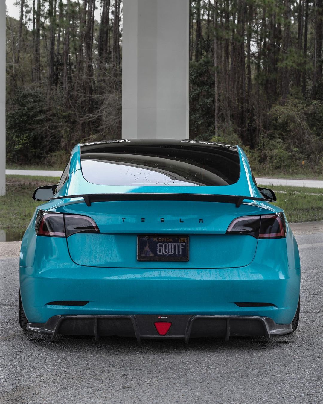 Sikunuo Tesla Model 3 Carbon Fiber Rear Spoiler Ver.3