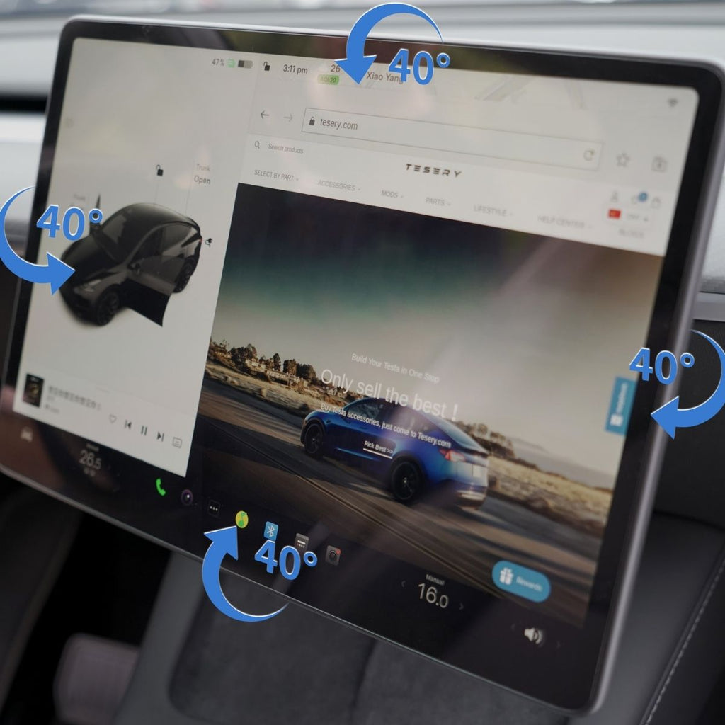 4 Way Adjustable Swivel Screen Mounting Kit For Model Y Juniper / Model 3 Highland - Upgrade Version | Sikunuo