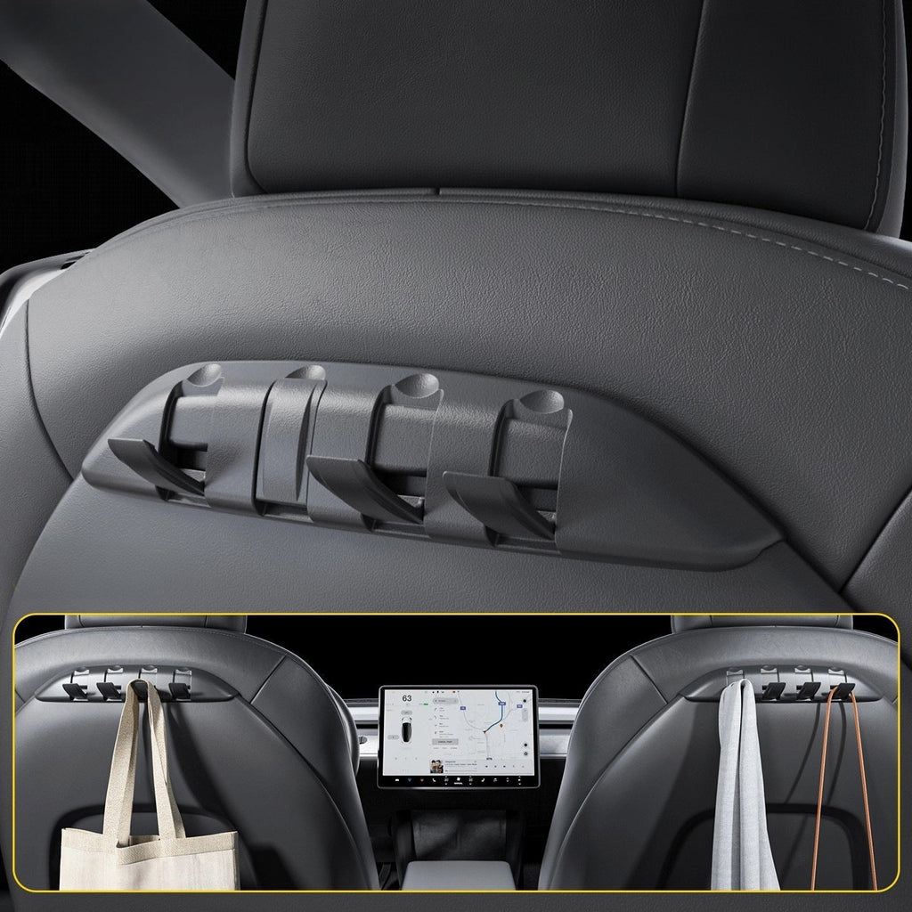 Rear Seat Back Hooks & Organizer for Tesla Model 3/Y | Sikunuo