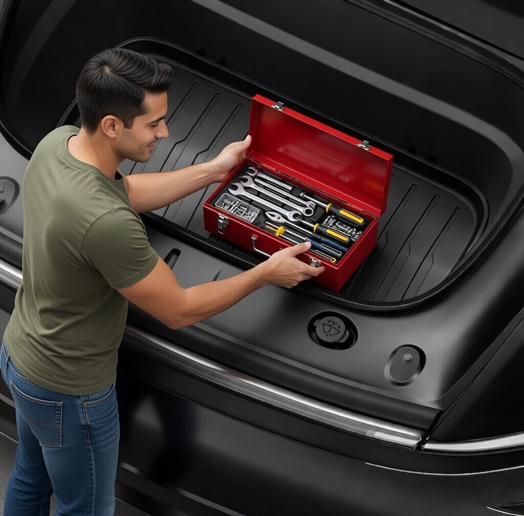 Sikunuo TPE Front Trunk Mat for Tesla Model Y Juniper