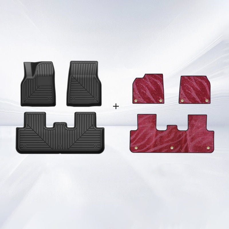 Sikunuo TPE+Carpet Double Layer Floor Mats for Model Y Juniper