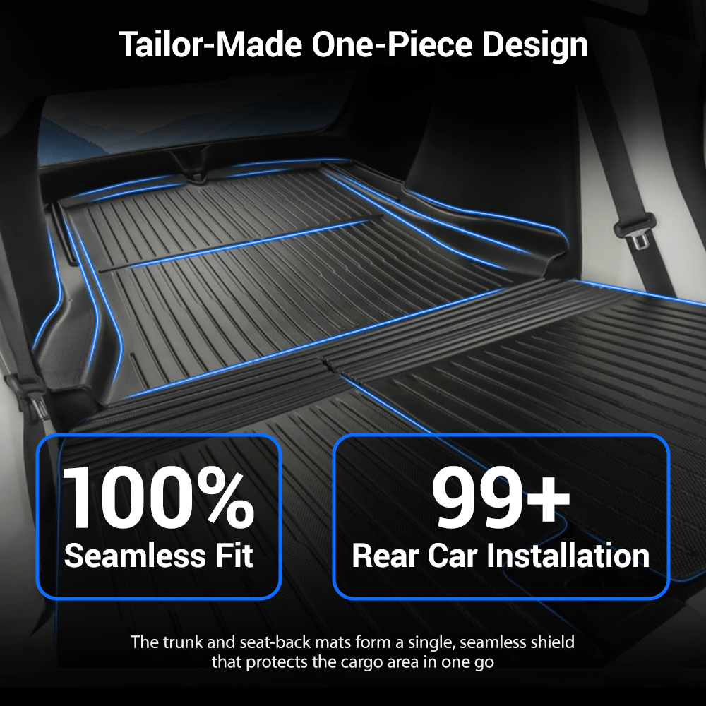 Sikunuo Trunk Mat With Backrest Mat for Model 3 Highland