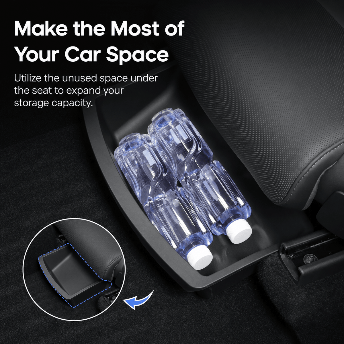 Sikunuo Under Front Seat Storage Box for Model YL 6-Seater
