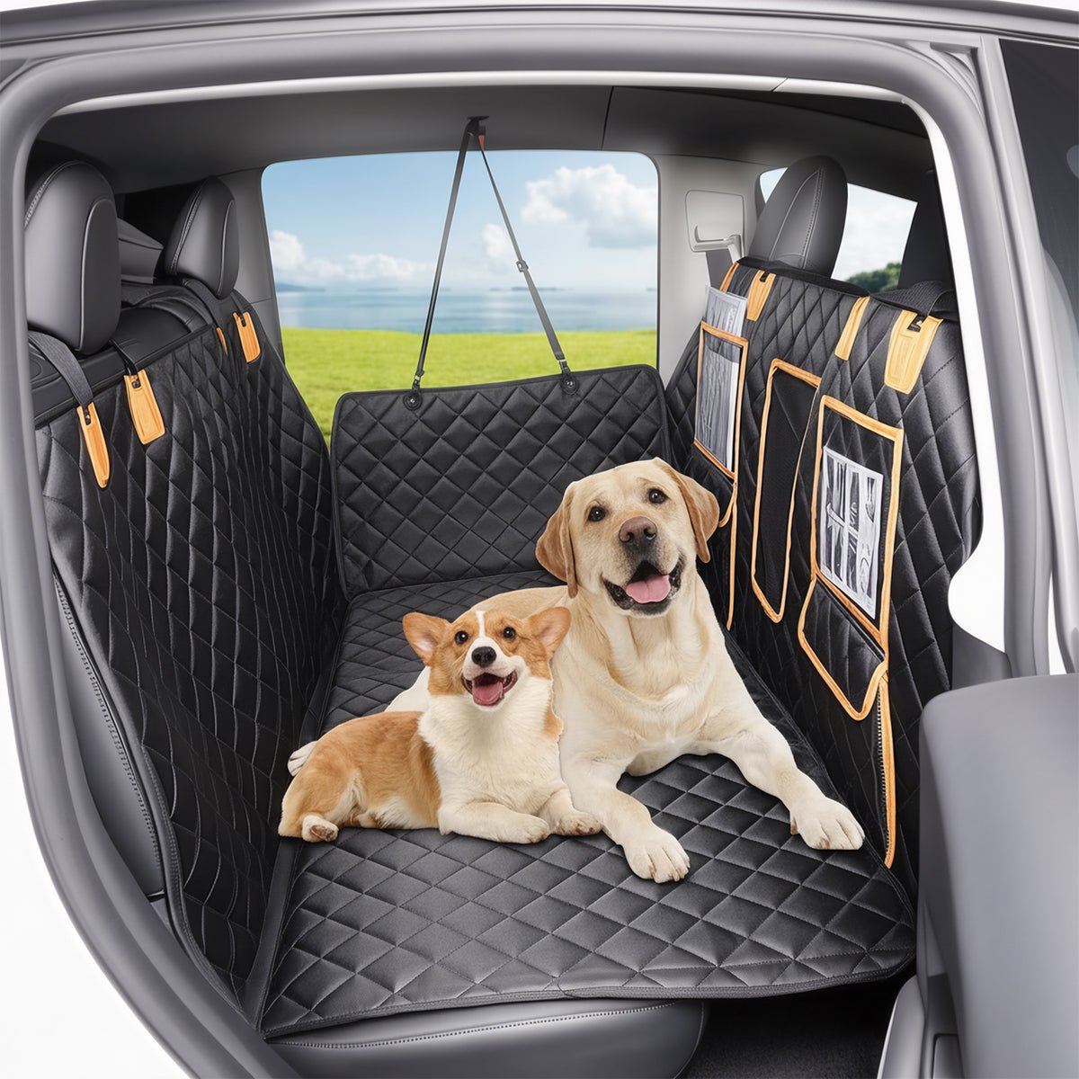 Sikunuo Upgraded Dog Seat Cover for Model Y | Waterproof | Mesh Window