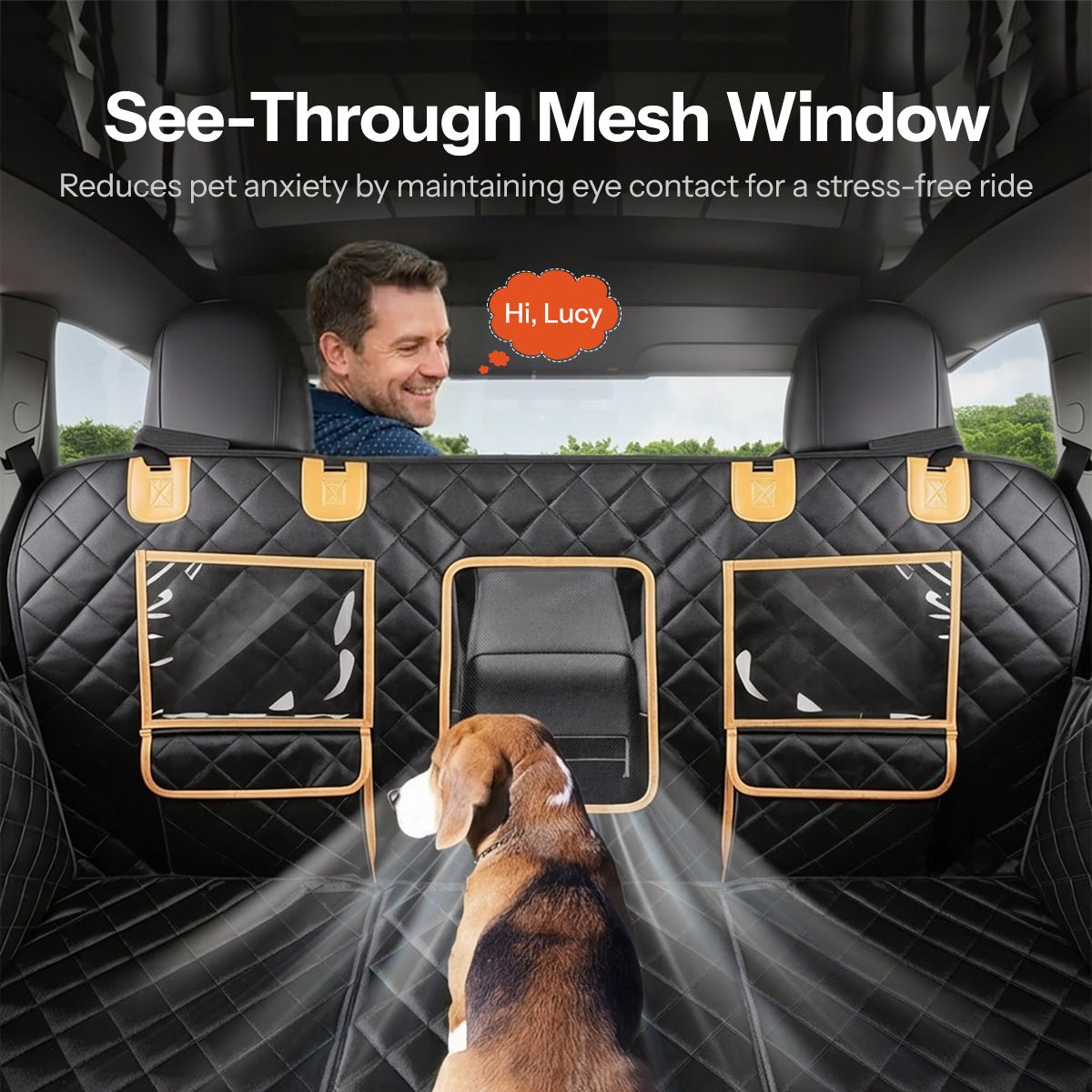 Sikunuo Upgraded Dog Seat Cover for Model Y | Waterproof | Mesh Window