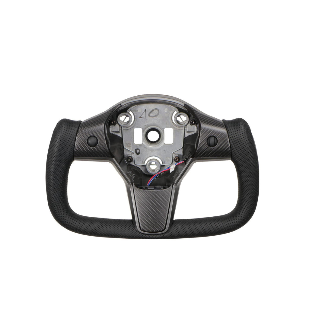 Sikunuo Perforated Leather Yoke Steering Wheel for Tesla Model 3 / Y【Style 35】