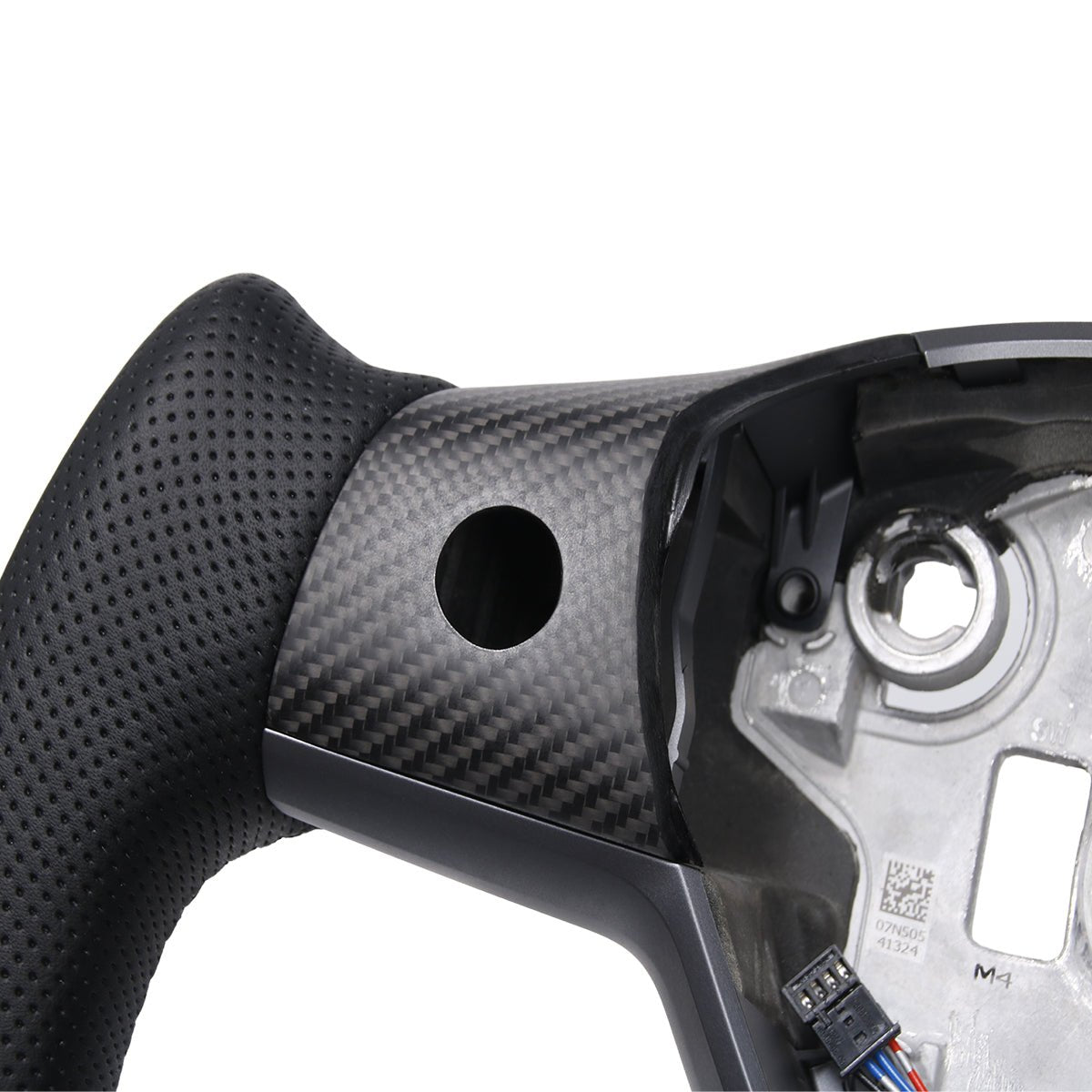 Sikunuo Perforated Leather Yoke Steering Wheel for Tesla Model 3 / Y【Style 35】