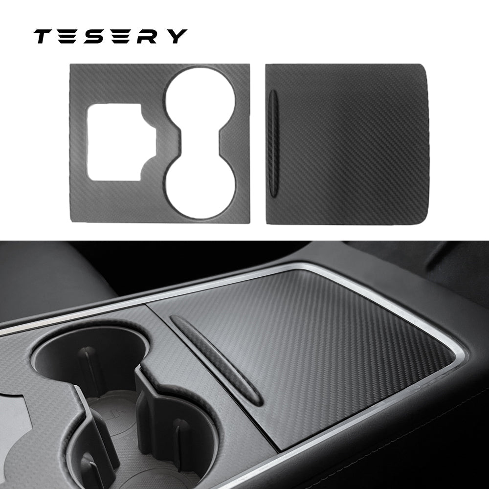 Carbon Fiber Center Console Wrap Cover for Model 3 / Y