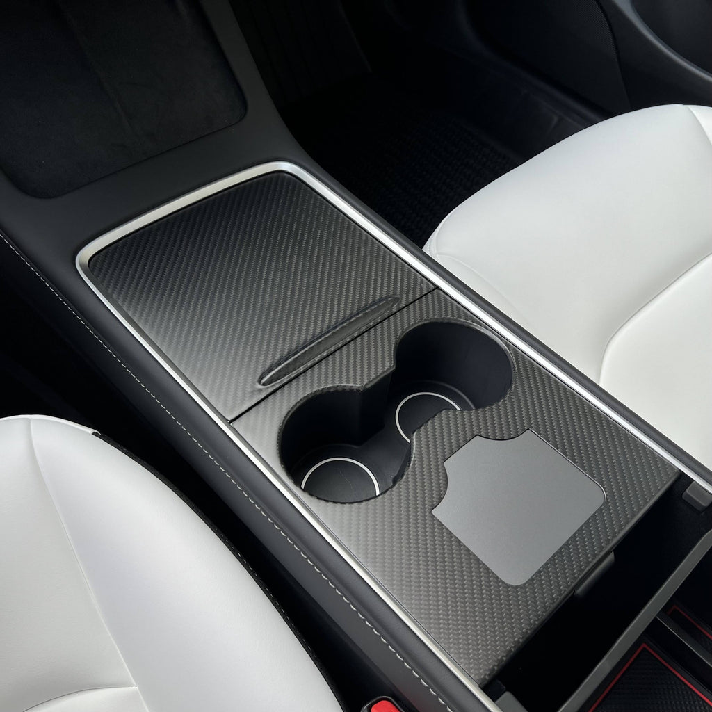Carbon Fiber Center Console Wrap Cover for Model 3 / Y