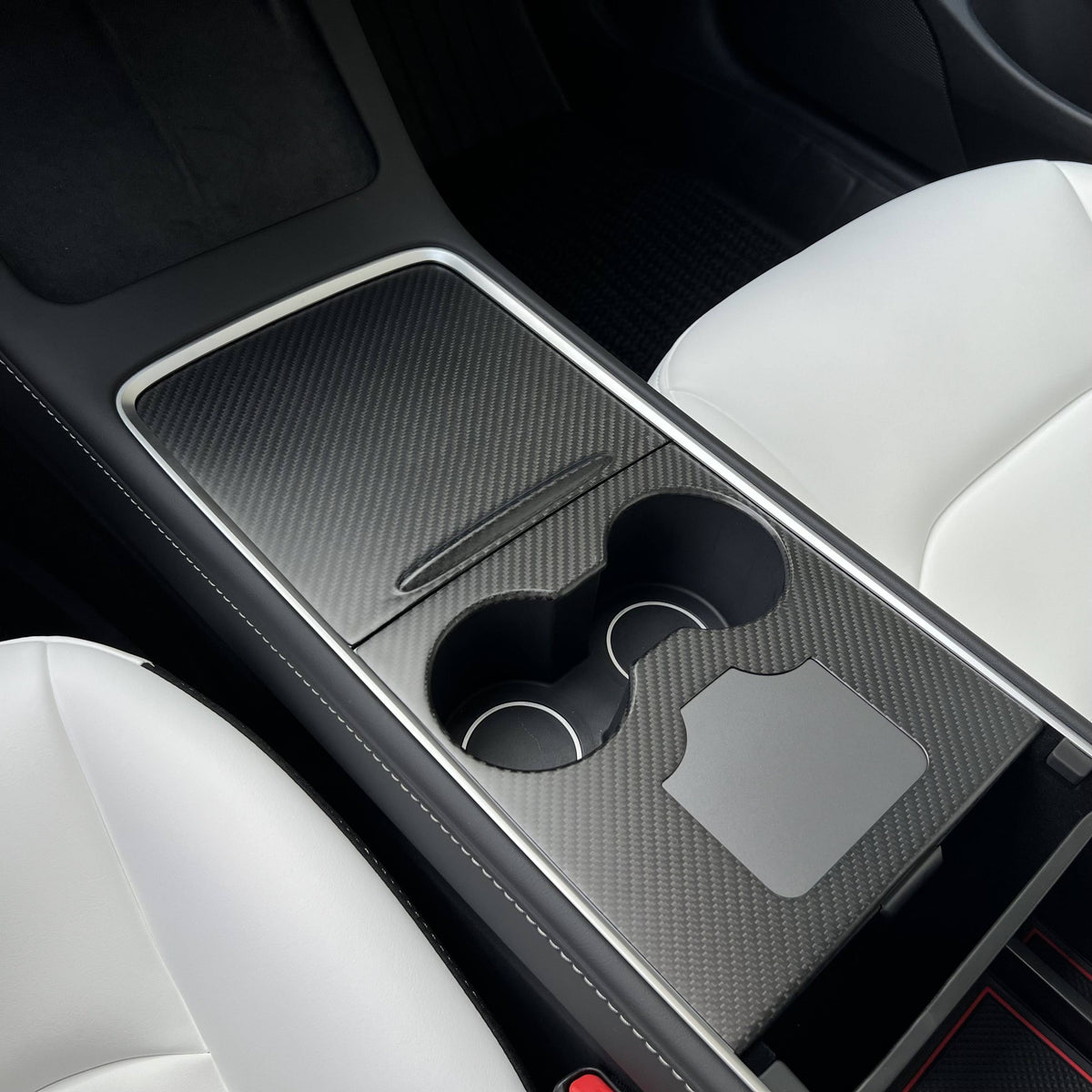 Carbon Fiber Center Console Wrap Cover for Model 3 / Y