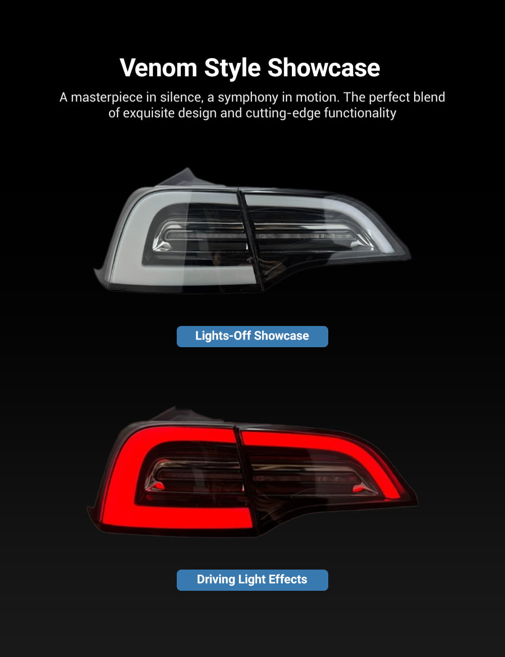 Model 3/Y Venom Style Tail Lights丨Stylish Upgrade | Sikunuo
