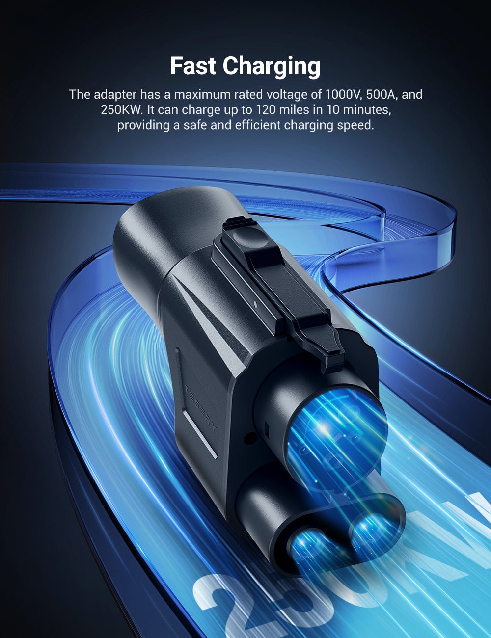 Tesla NACS to CCS1 DC Fast Charging Adapter | 250kW/500A | Dual Temperature Protection