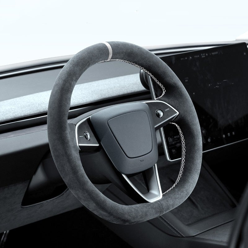 Sikunuo Alcantara Steering Wheel Cover for Model Y Juniper / Model 3 Highland / Model YL