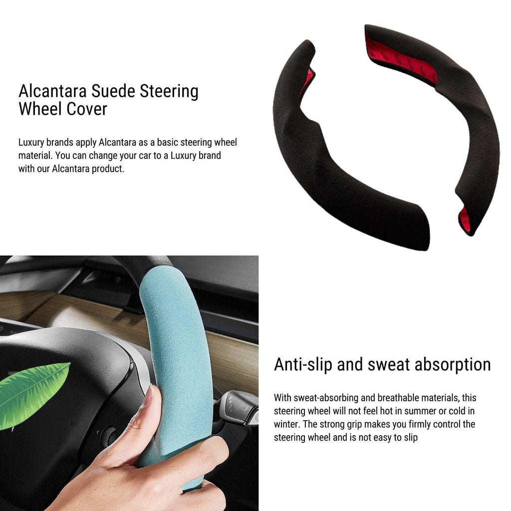 Ultra-thin Alcantara Steering Wheel Cover for Model 3 / Y | Sikunuo
