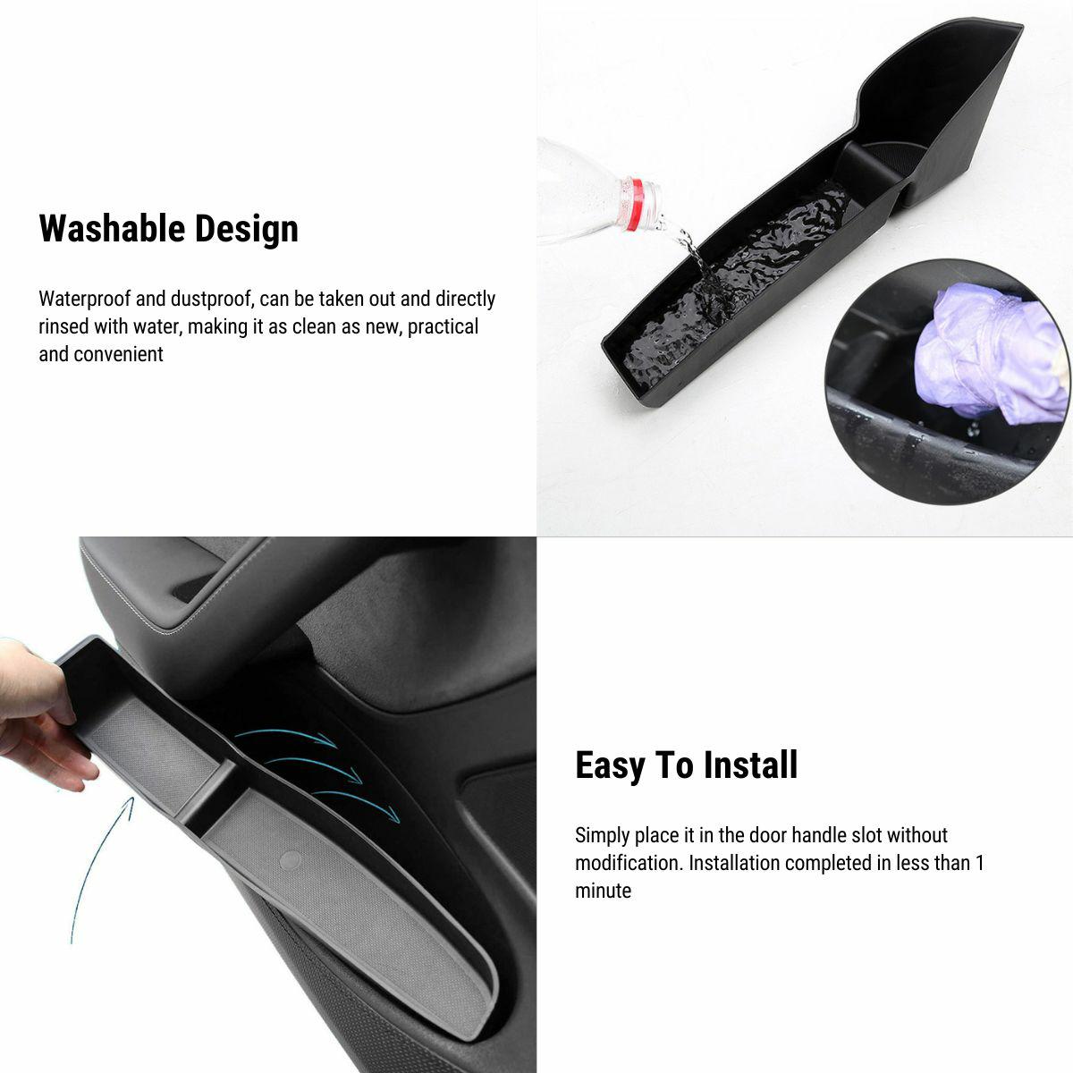 Door Side Organizer Tray for Tesla Model 3 2017-2023 (4 pcs)