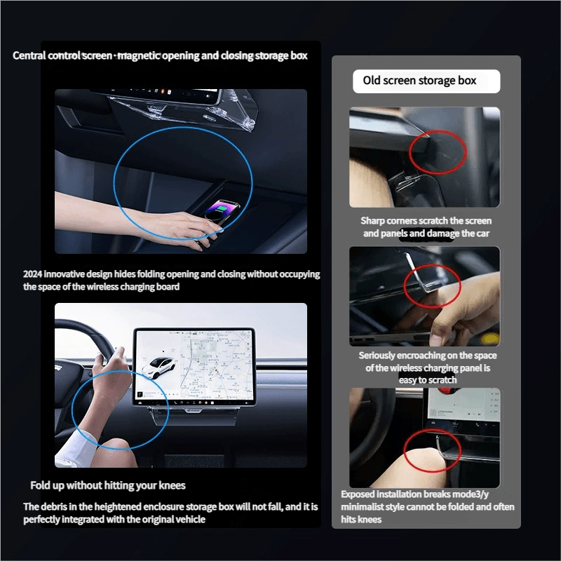 Under Screen Storage Organizer for Model Y Juniper & Model 3 Highland | Sikunuo