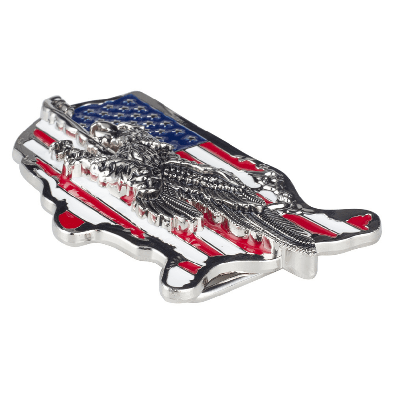 USA Map Eagle Western Belt Buckle