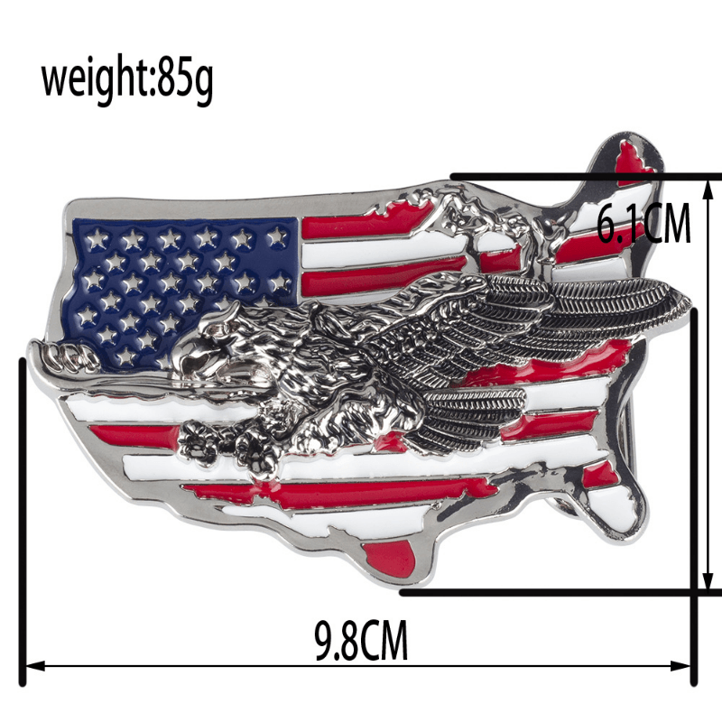 USA Map Eagle Western Belt Buckle