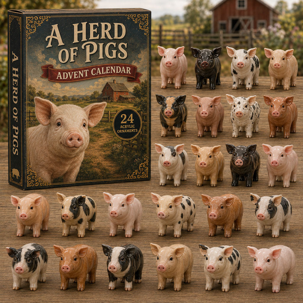 Pig Advent Calendar 2026 - 24 Acrylic Pig Hangers